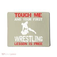 Funny Wrestling Gift First Lesson Is Free Wrestler Gift Mousepad thumb 0