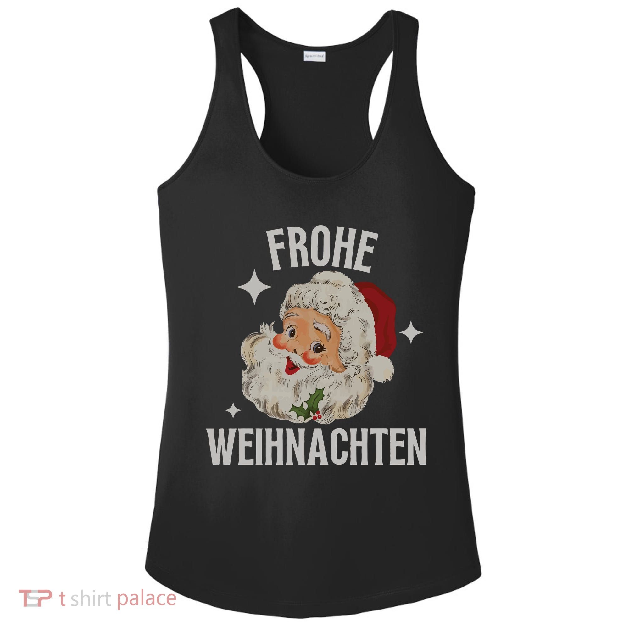 Frohe Weihnachten German Merry Christmas Ladies PosiCharge Competitor Racerback Tank