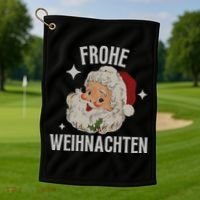 Frohe Weihnachten German Merry Christmas Golf Towel thumb 1