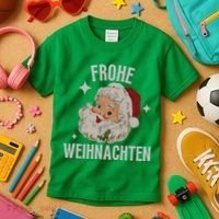 Frohe Weihnachten German Merry Christmas Kids T-Shirt thumb 3