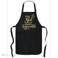 For With God Nothing Shall Be Impossible Luke 137 Christian Apron thumb 0
