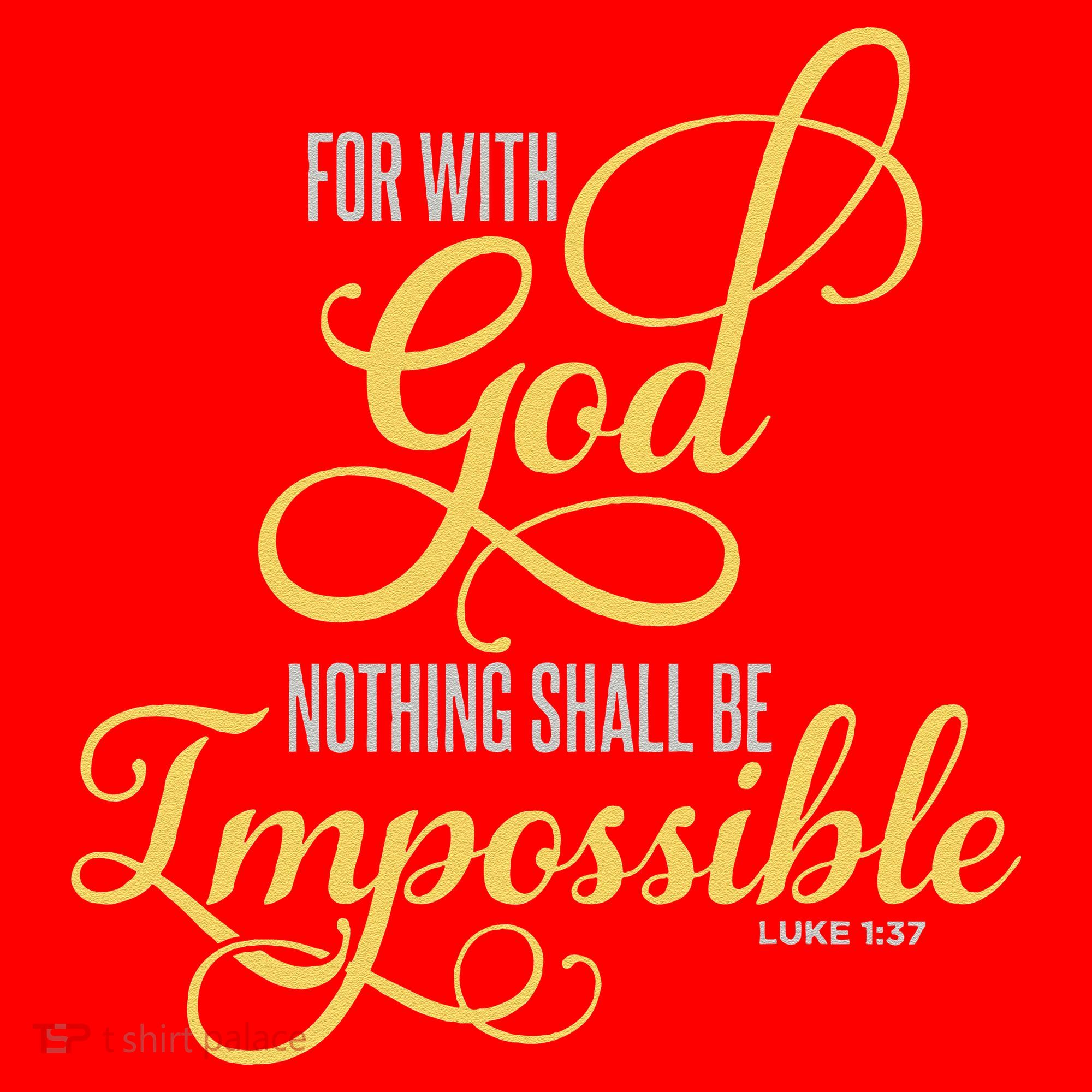 For With God Nothing Shall Be Impossible Luke 137 Christian Santa Hat