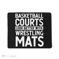 Funny Wrestler Gag Basketball Courts Look Better Wrestling Mousepad thumb 0