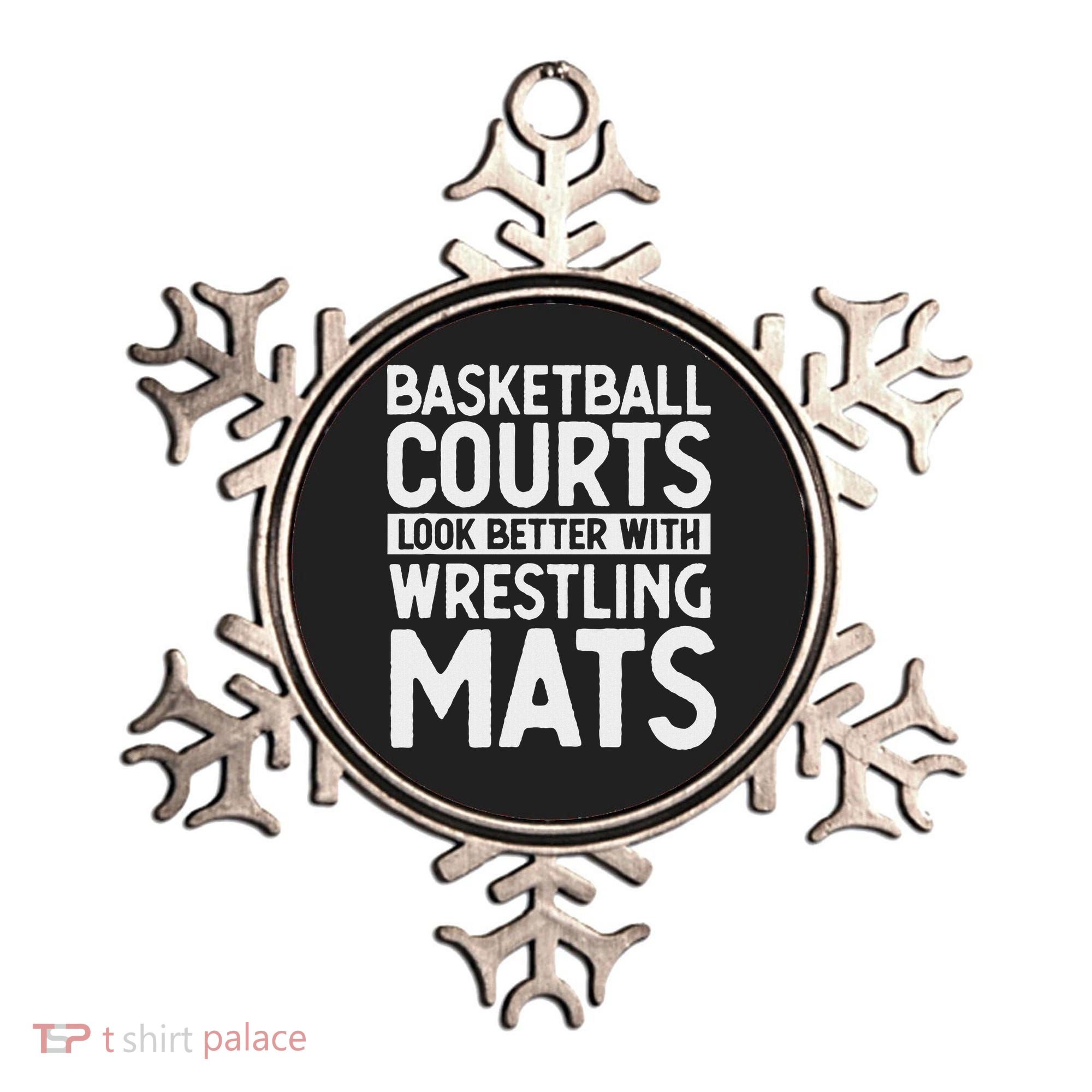 Funny Wrestler Gag Basketball Courts Look Better Wrestling Ornament