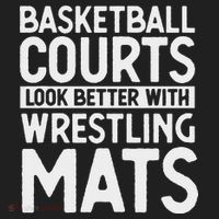 Funny Wrestler Gag Basketball Courts Look Better Wrestling Golf Towel thumb 3