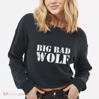 Funny Werewolf Gift for Wolf Lovers Cropped Pullover Crew thumb 2