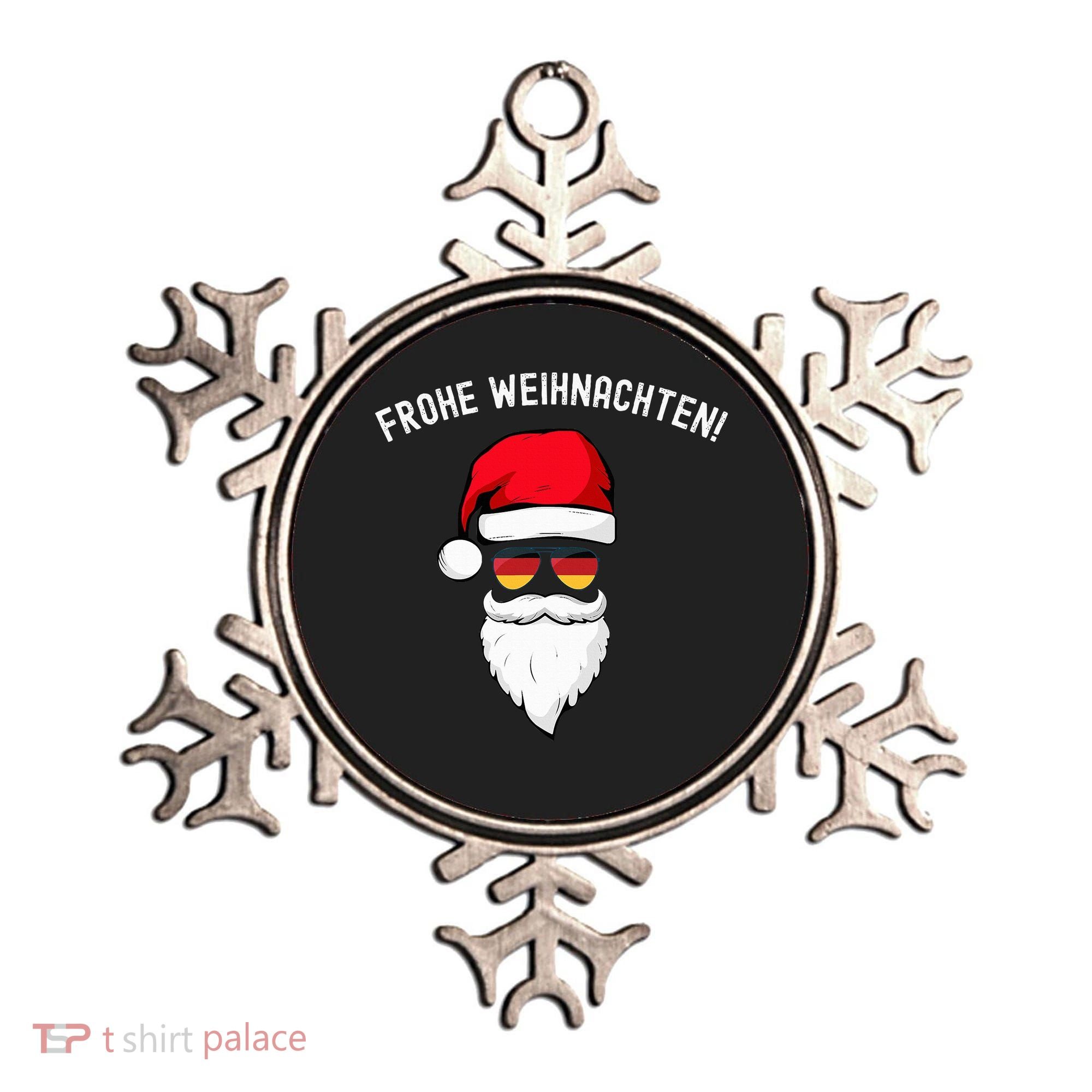 Frohe Weihnachten! German Santa Hat Germany Flag Sunglasses Ornament