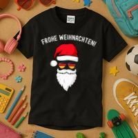 Frohe Weihnachten! German Santa Hat Germany Flag Sunglasses Kids T-Shirt thumb 3