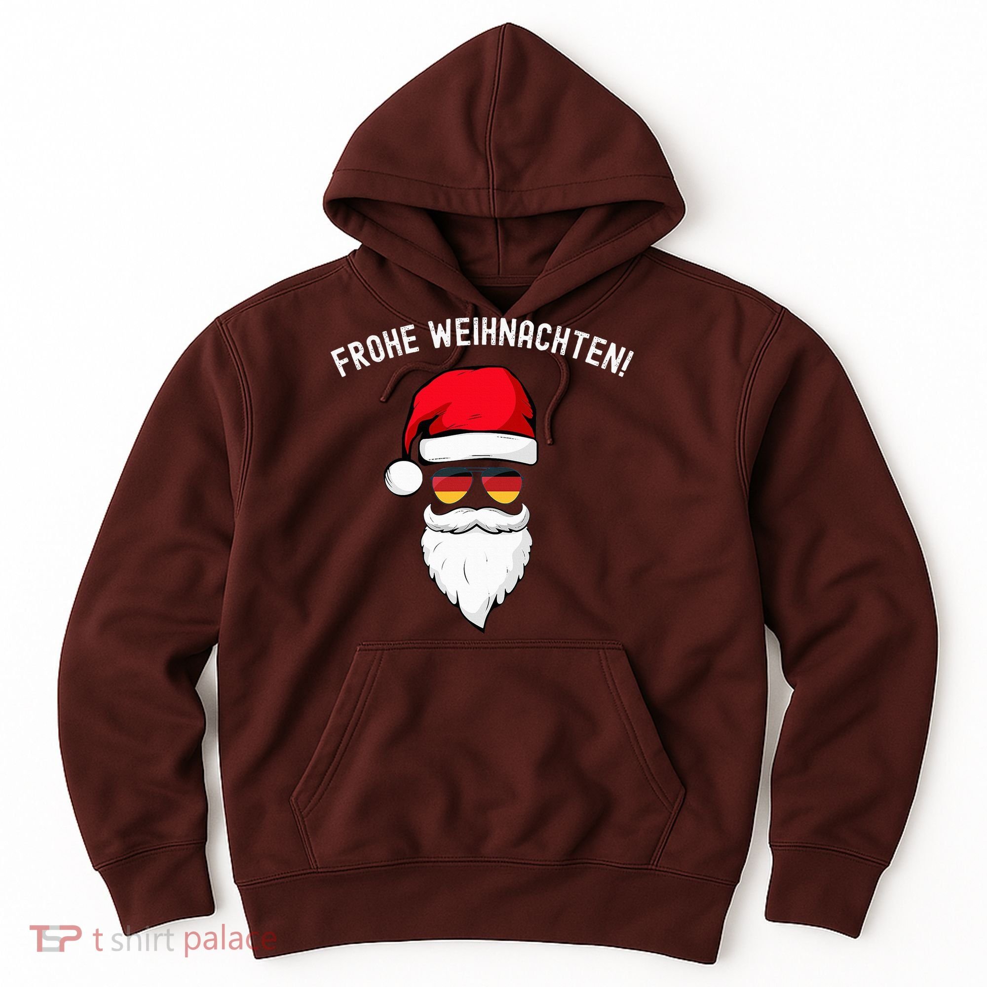 Frohe Weihnachten! German Santa Hat Germany Flag Sunglasses Hoodie