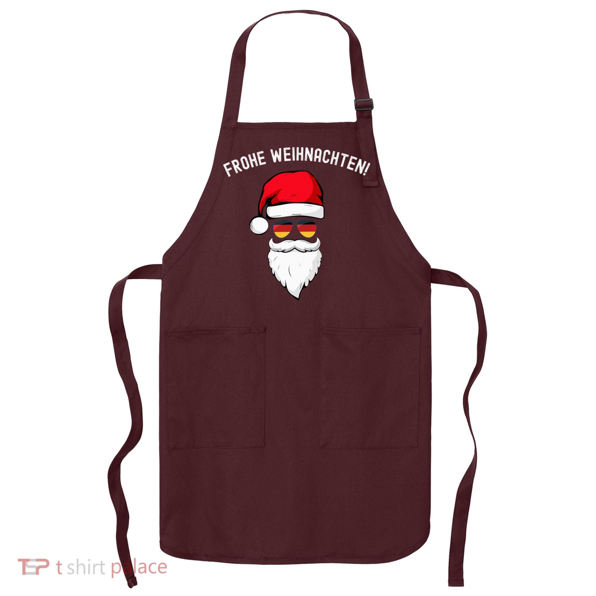 Frohe Weihnachten! German Santa Hat Germany Flag Sunglasses Apron