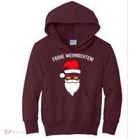 Frohe Weihnachten! German Santa Hat Germany Flag Sunglasses Kids Hoodie thumb 0