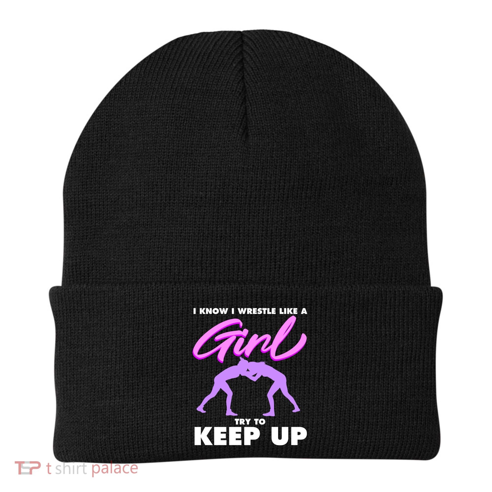Funny Wrestler Gift Cool Female Wrestling Lover Athlete Gift Beanie