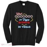 Funny What Happens In Vegas Stays In Vegas Gift Sweatshirt thumb 0