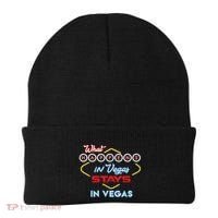 Funny What Happens In Vegas Stays In Vegas Gift Beanie thumb 0
