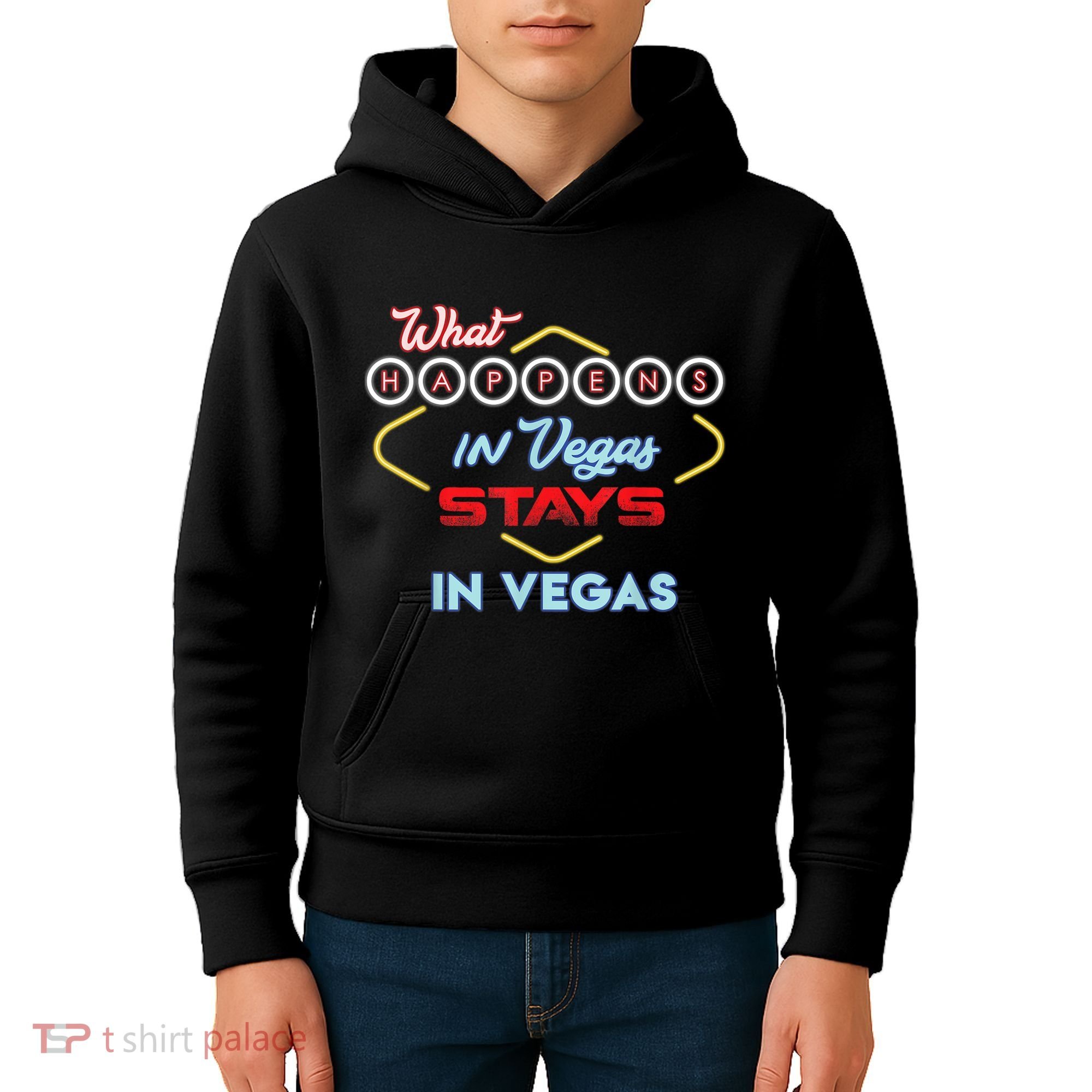 Funny What Happens In Vegas Stays In Vegas Gift Kids Hoodie