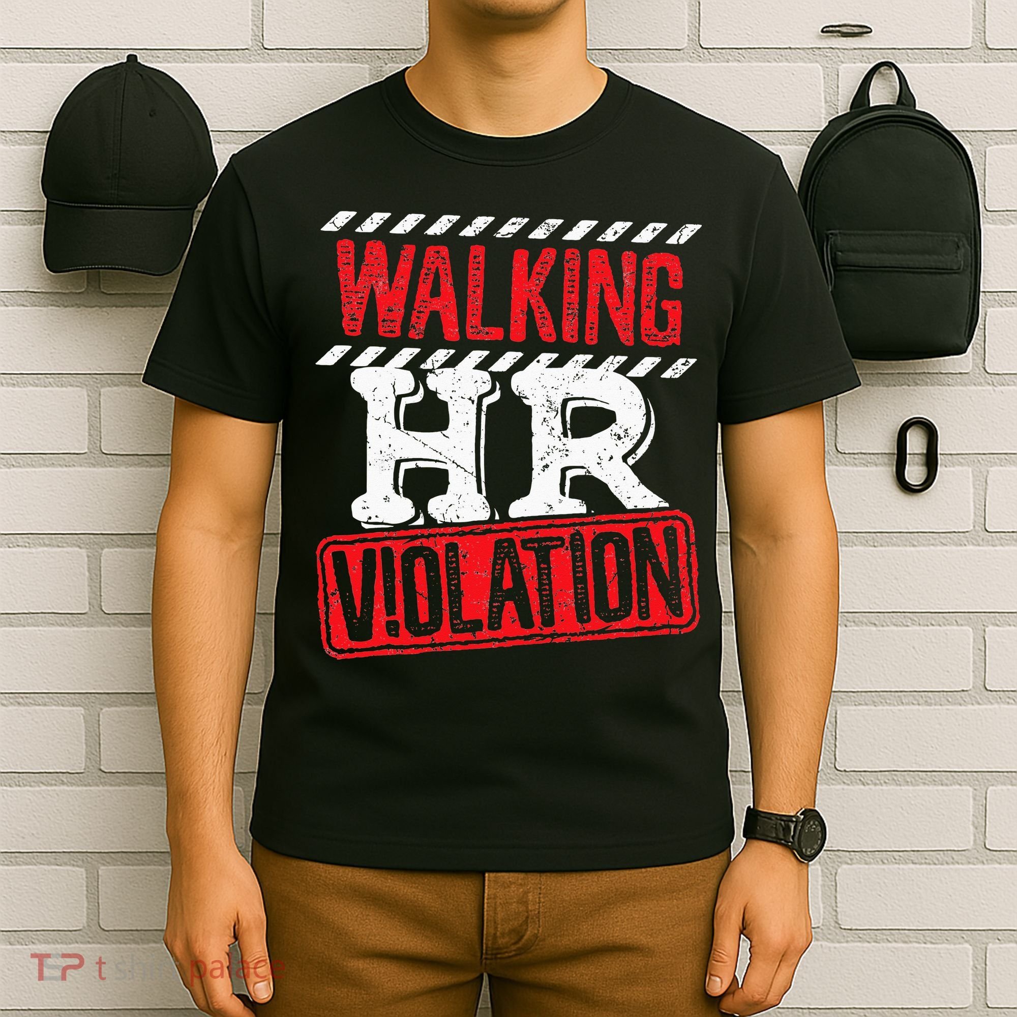Funny Walking HR Violation Politically Incorrect T-Shirt