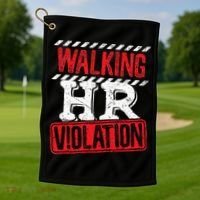Funny Walking HR Violation Politically Incorrect Golf Towel thumb 1