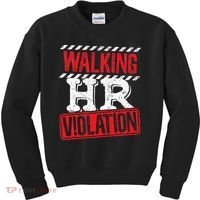 Funny Walking HR Violation Politically Incorrect Kids Sweatshirt thumb 0