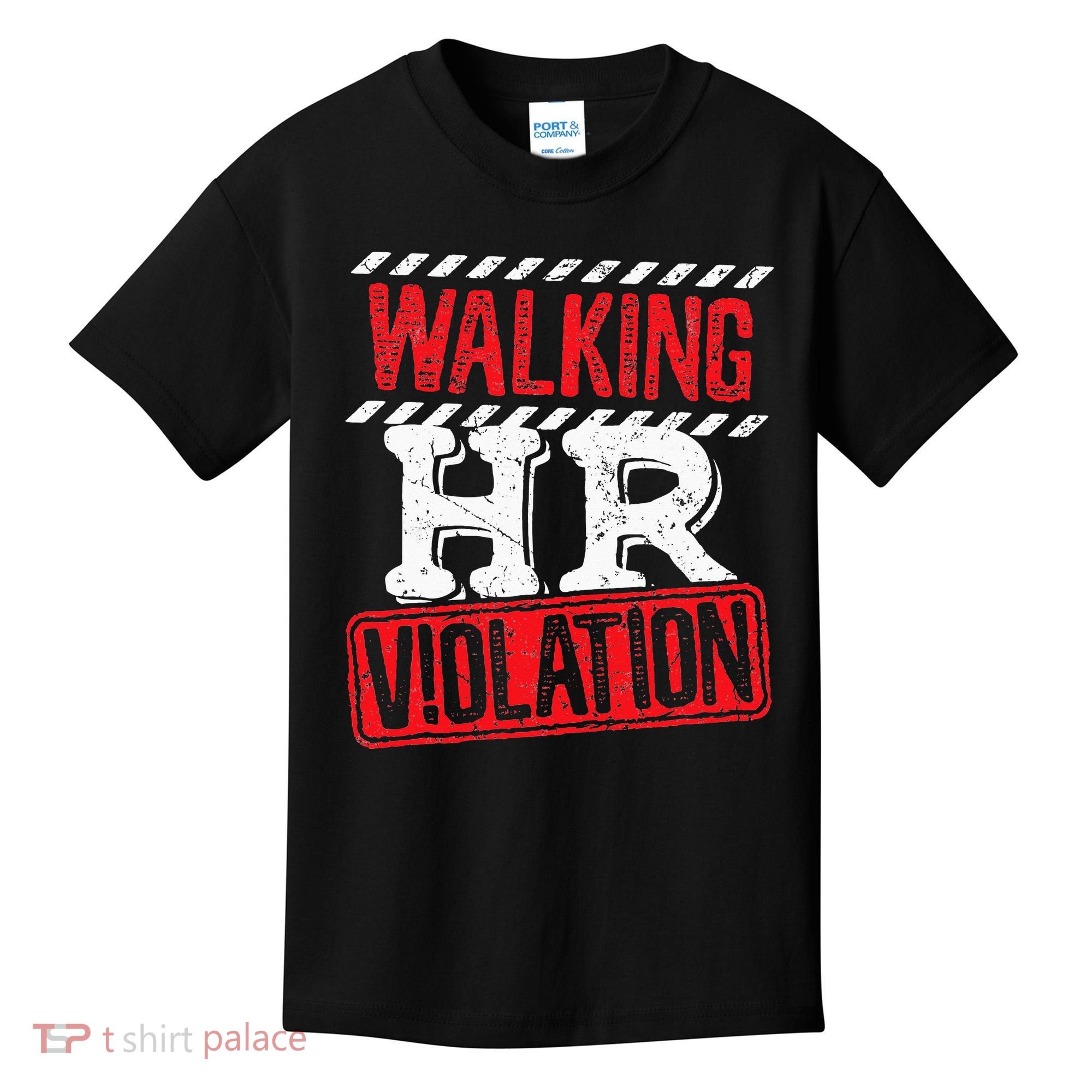 Funny Walking HR Violation Politically Incorrect Kids T-Shirt