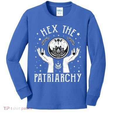 Feminist Witch Hex The Patriarchy Halloween Witch Vibes Great Gift Kids Long Sleeve Shirt