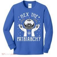 Feminist Witch Hex The Patriarchy Halloween Witch Vibes Great Gift Kids Long Sleeve Shirt thumb 0