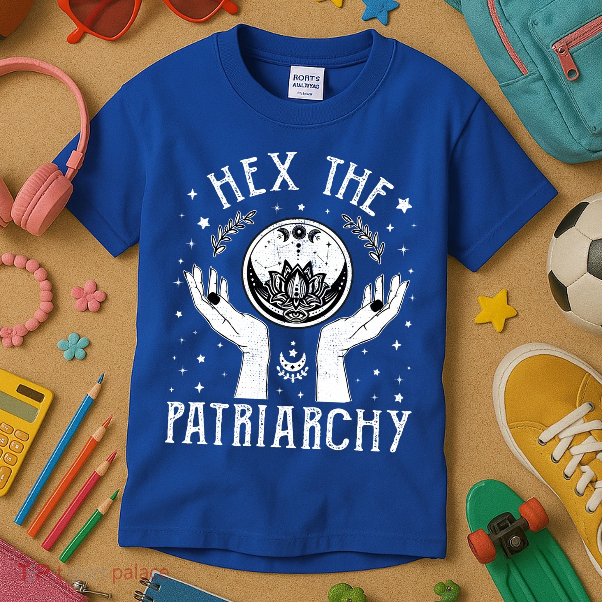Feminist Witch Hex The Patriarchy Halloween Witch Vibes Great Gift Kids T-Shirt