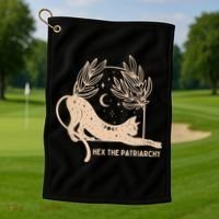 Feminist Witch, Hex The Patriarchy Golf Towel thumb 1