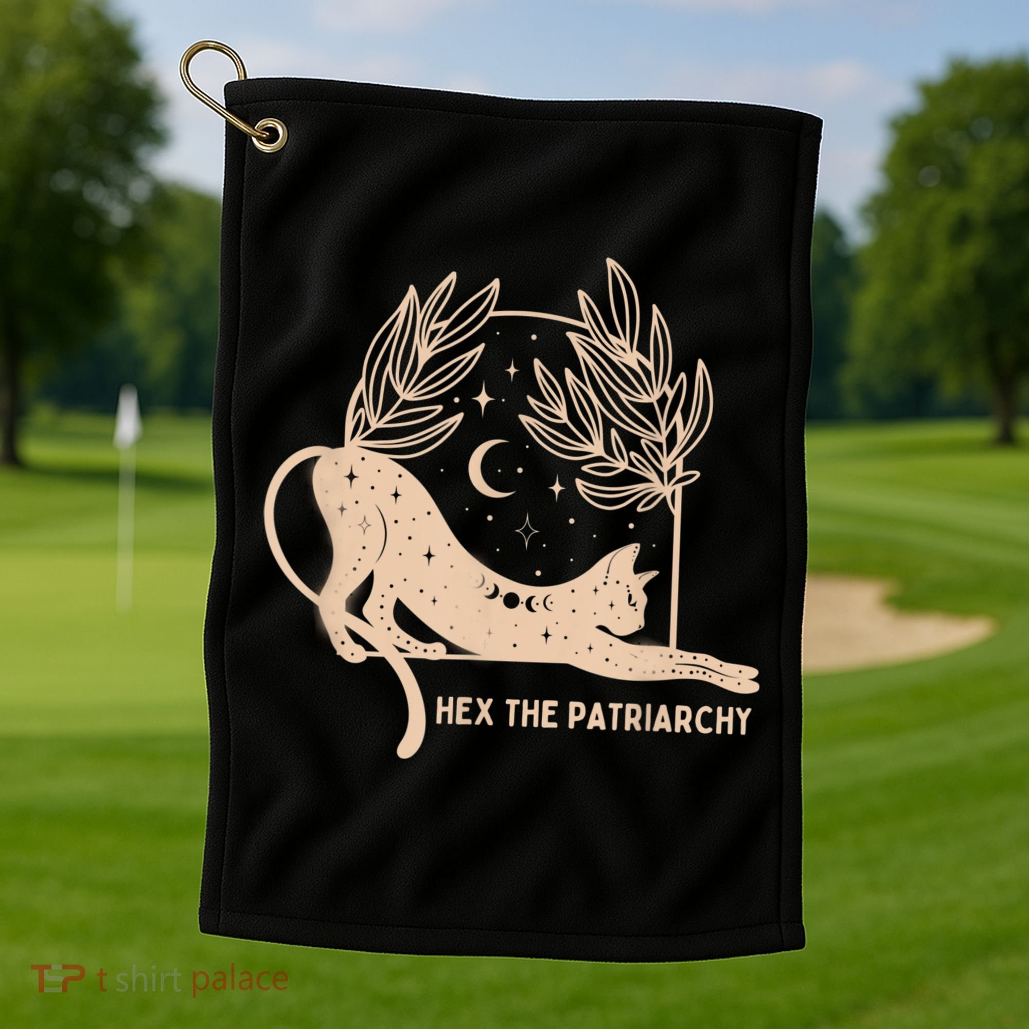Feminist Witch, Hex The Patriarchy Golf Towel