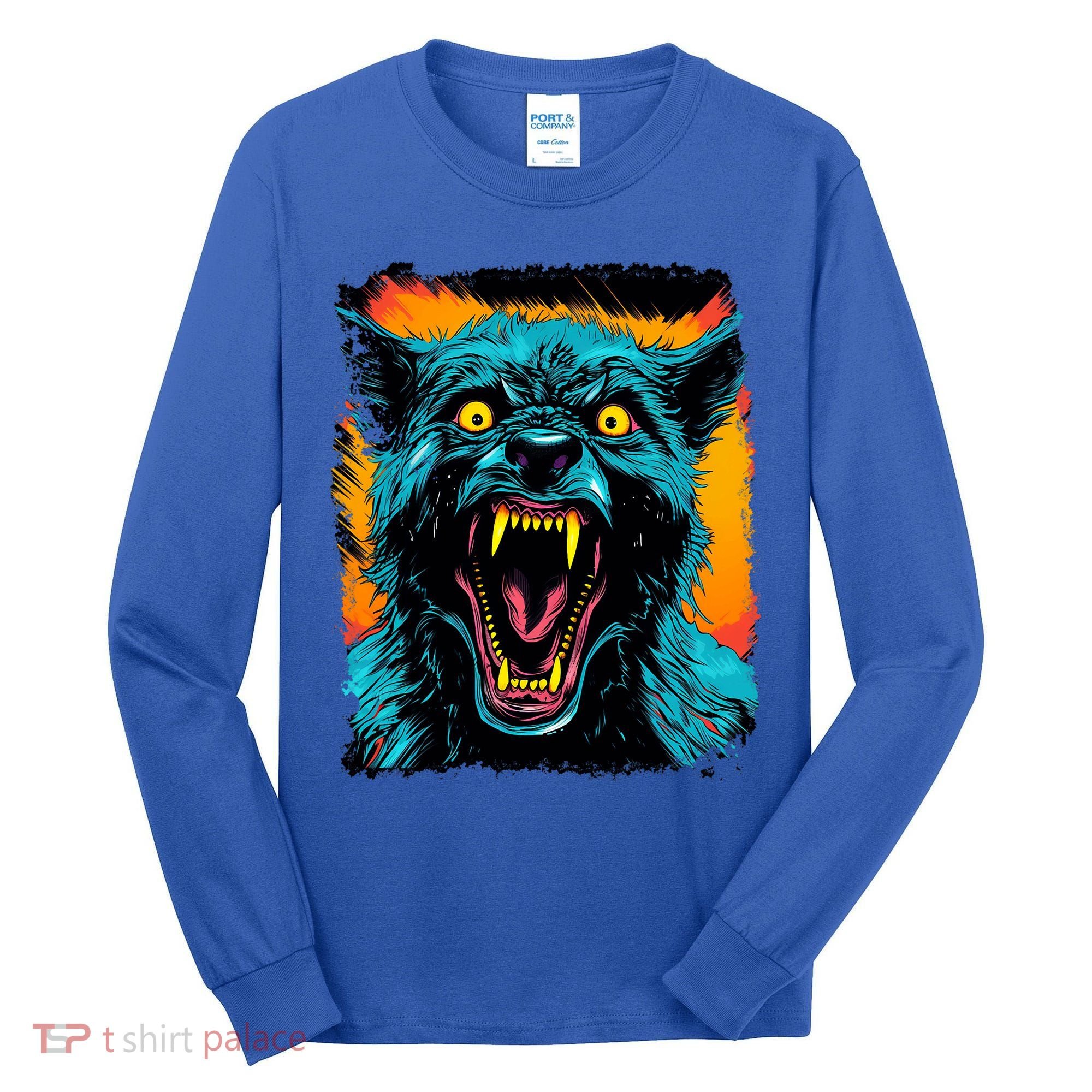 Frightnightfits Werewolf Halloween Tall Long Sleeve Shirt