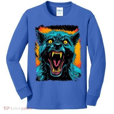 Frightnightfits Werewolf Halloween Kids Long Sleeve Shirt