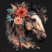 Floral Wild Horse Country Horse Riding Meaningful Gift Women's Hoodie thumb 2
