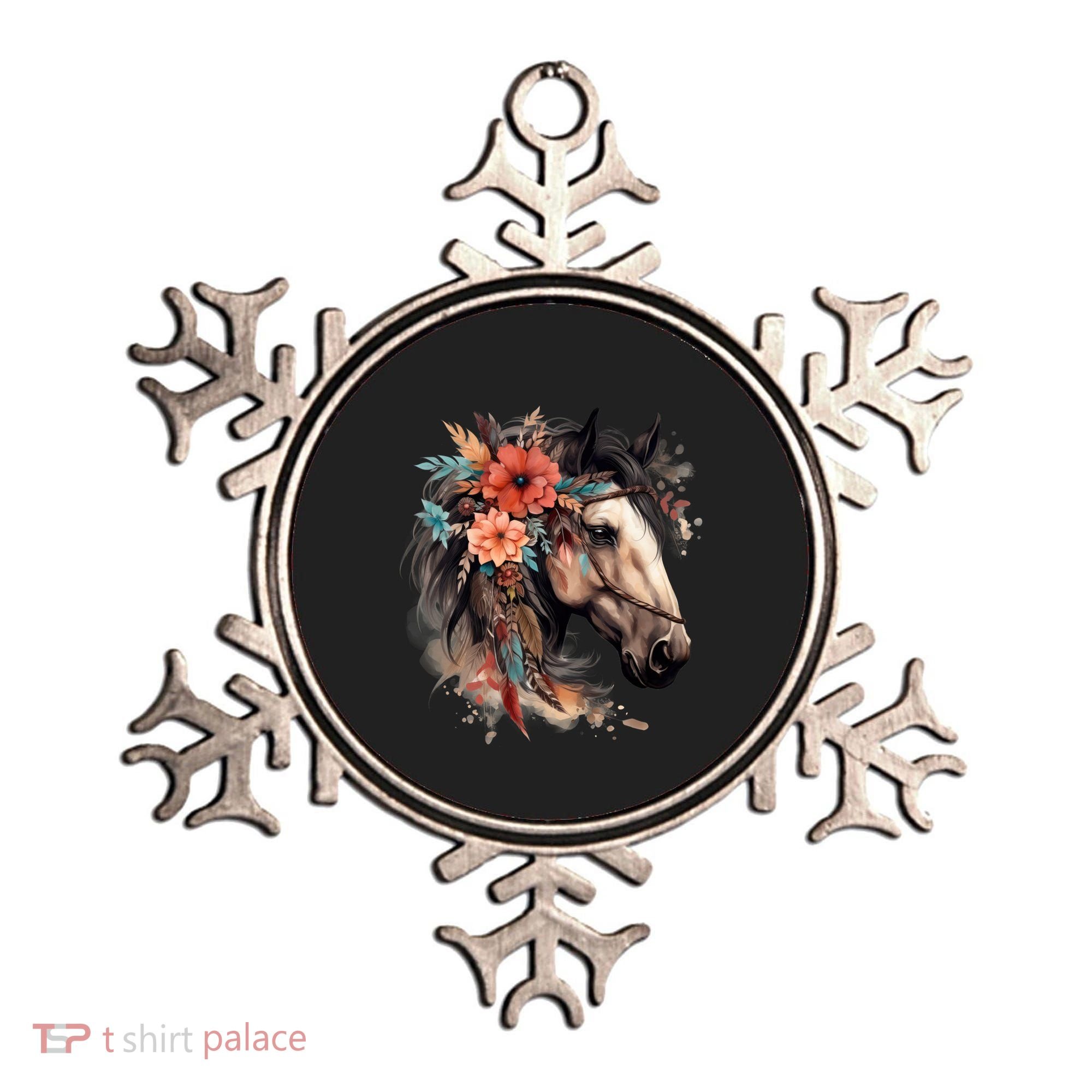 Floral Wild Horse Country Horse Riding Meaningful Gift Ornament