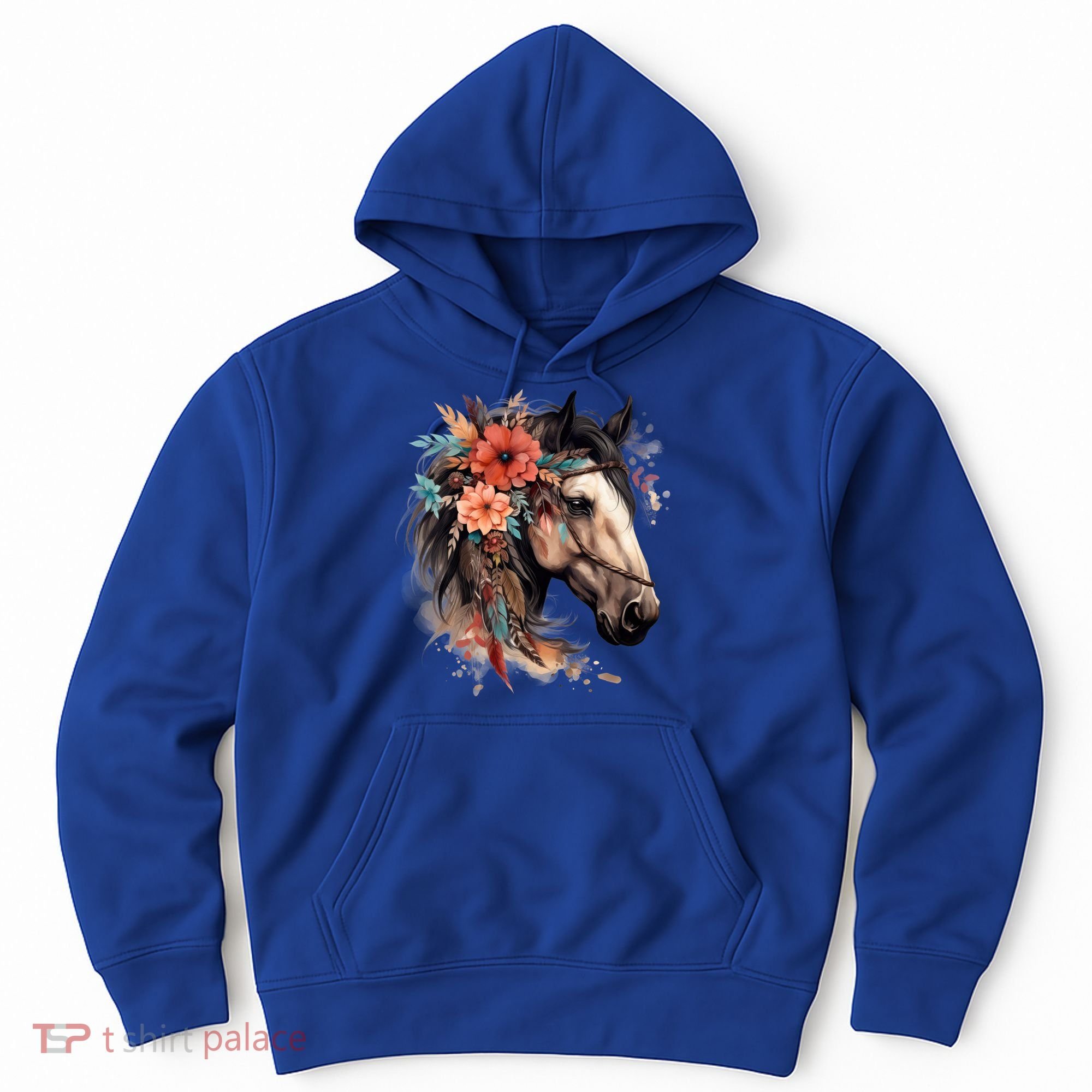 Floral Wild Horse Country Horse Riding Meaningful Gift Hoodie