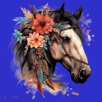 Floral Wild Horse Country Horse Riding Meaningful Gift Long Sleeve Shirt thumb 2