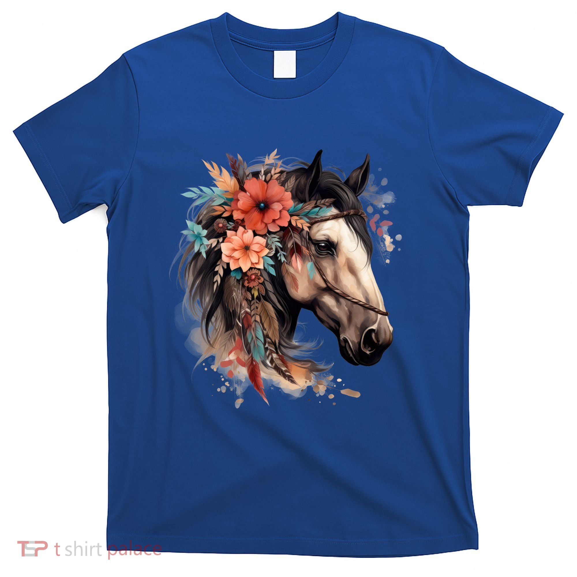 Floral Wild Horse Country Horse Riding Meaningful Gift T-Shirt