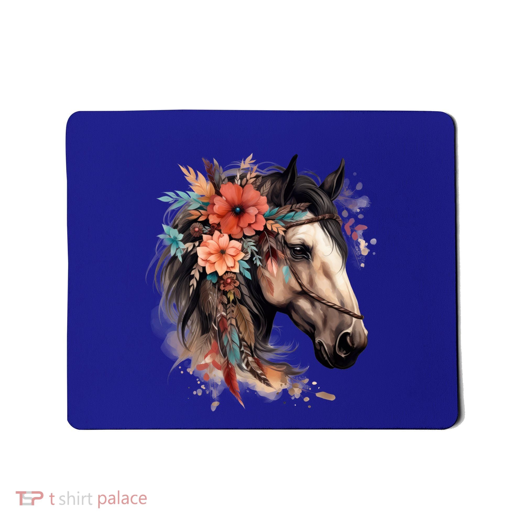 Floral Wild Horse Country Horse Riding Meaningful Gift Mousepad
