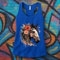Floral Wild Horse Country Horse Riding Meaningful Gift Women's Tank Top thumb 3
