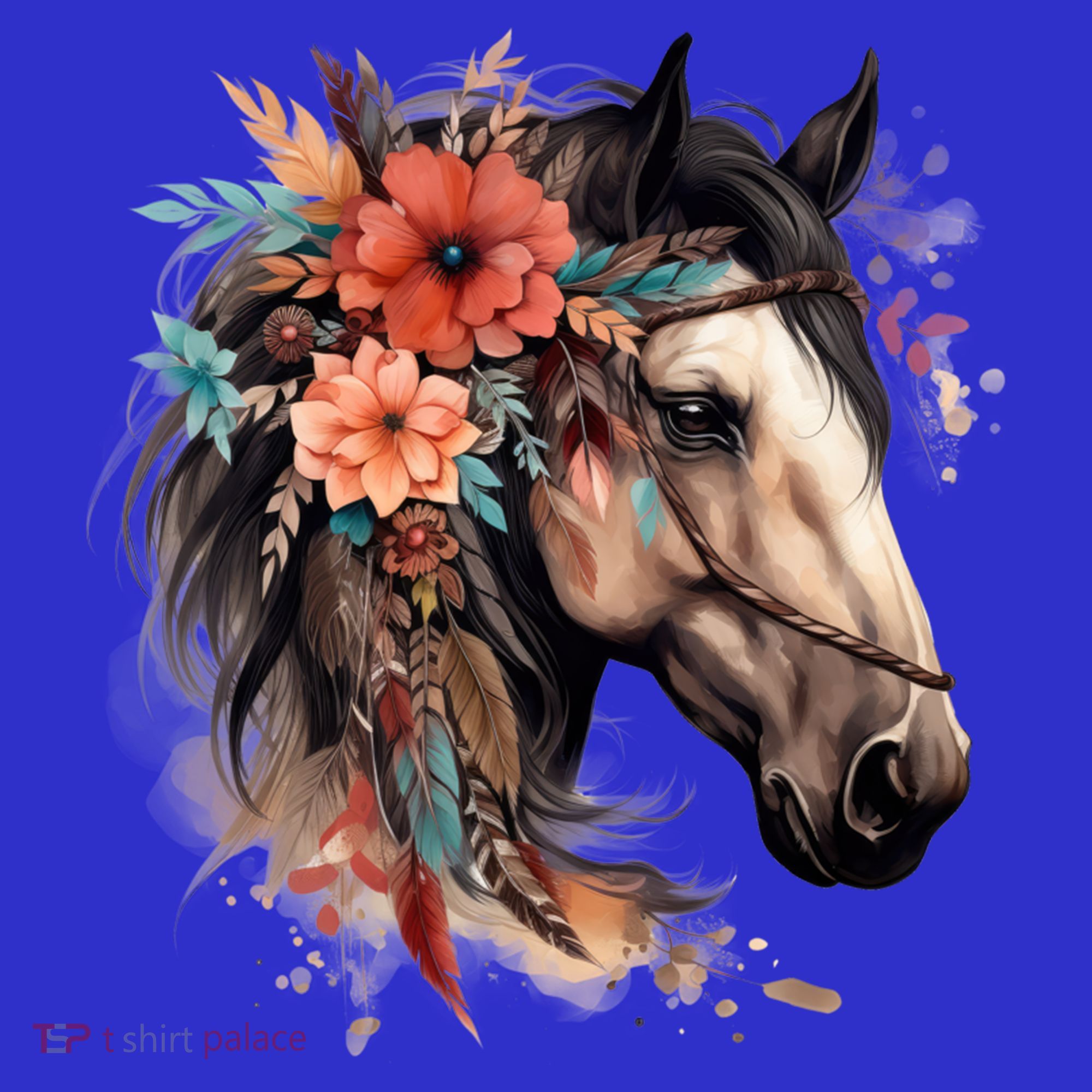 Floral Wild Horse Country Horse Riding Meaningful Gift Women's Tank Top