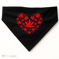 Funny Weed Heart Valentines Day Cannabis 420 Pot Stoner USA-Made Doggie Bandana thumb 0