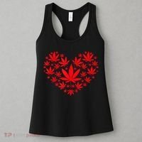 Funny Weed Heart Valentines Day Cannabis 420 Pot Stoner Women's Tank Top thumb 3
