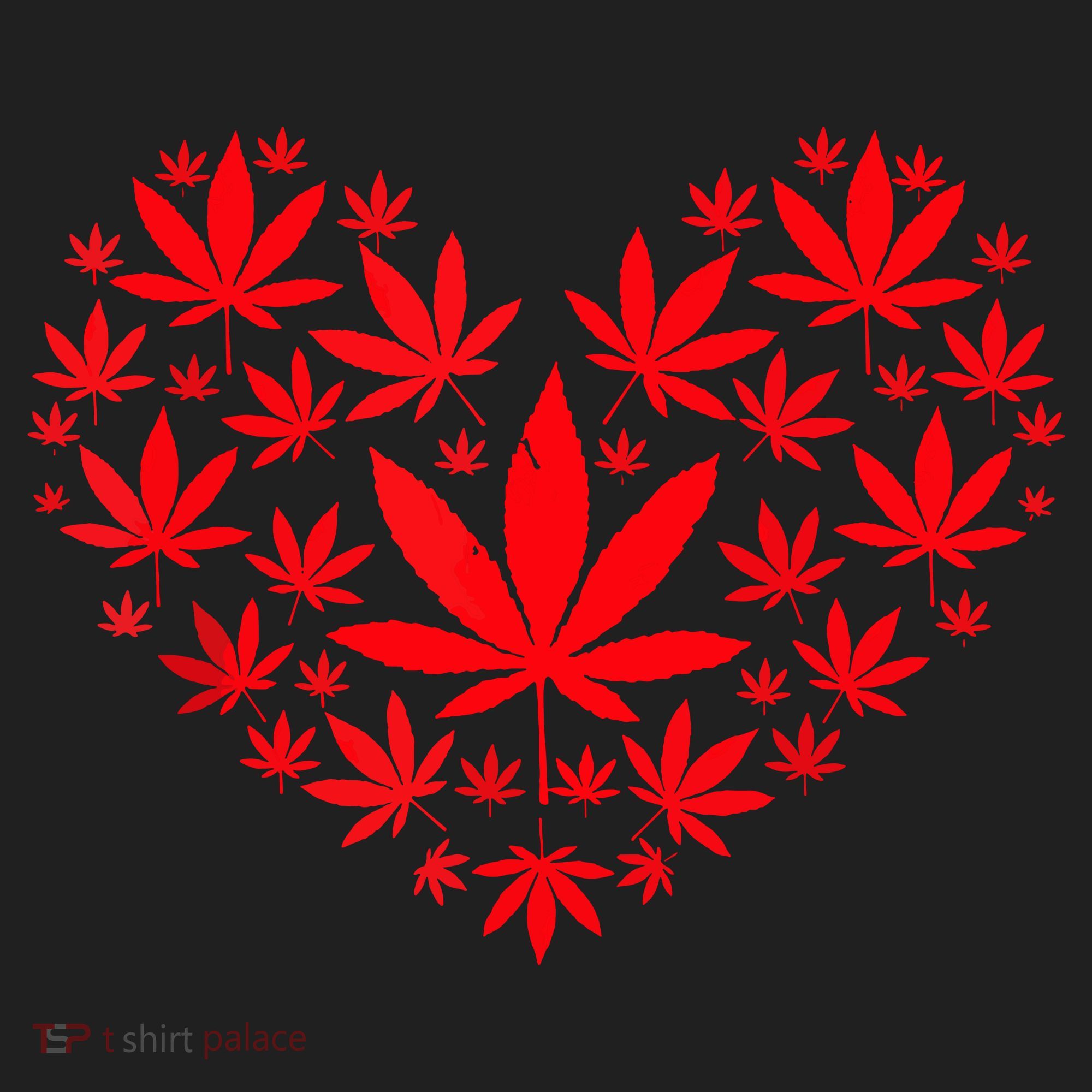 Funny Weed Heart Valentines Day Cannabis 420 Pot Stoner Golf Towel