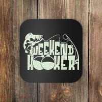 Funny Weekend Hooker Fishing Fan Coaster thumb 0