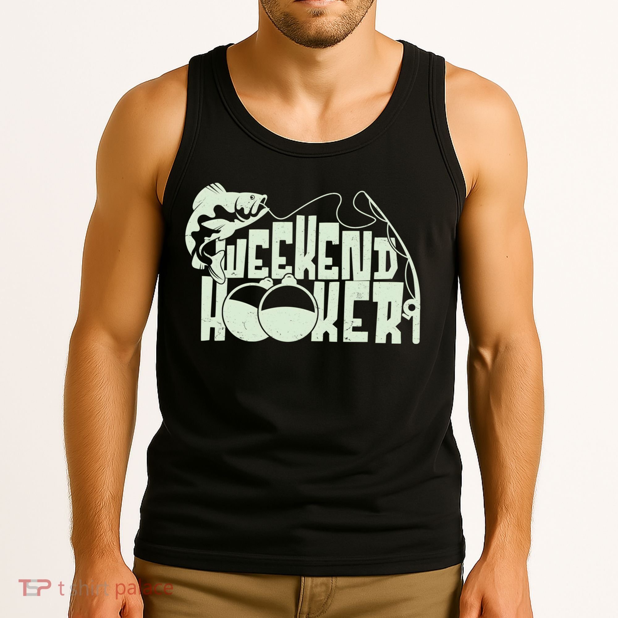 Funny Weekend Hooker Fishing Fan Tank Top