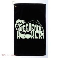 Funny Weekend Hooker Fishing Fan Golf Towel thumb 0
