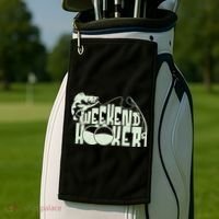 Funny Weekend Hooker Fishing Fan Golf Towel thumb 2