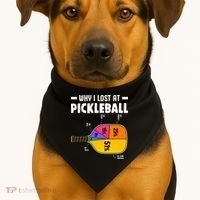Funny Why I Lost At Pickleball USA-Made Doggie Bandana thumb 1