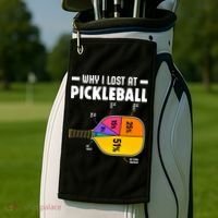 Funny Why I Lost At Pickleball Golf Towel thumb 2