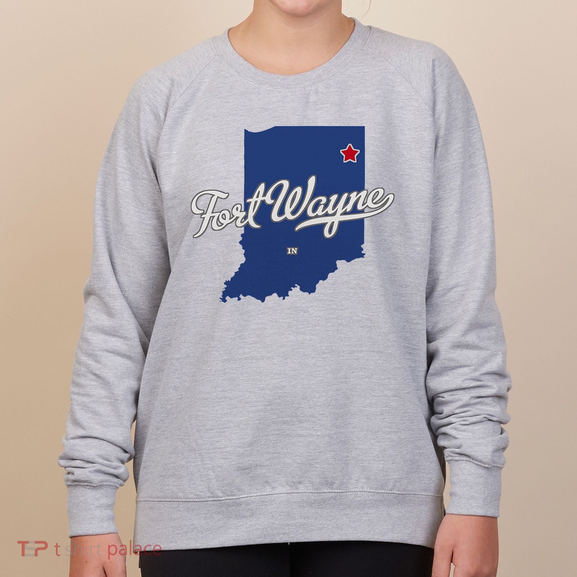 Fort Wayne Indiana In Map Women's Sweatshirt