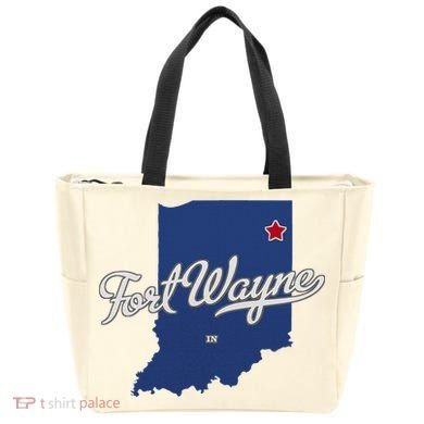 Fort Wayne Indiana In Map Tote Bag