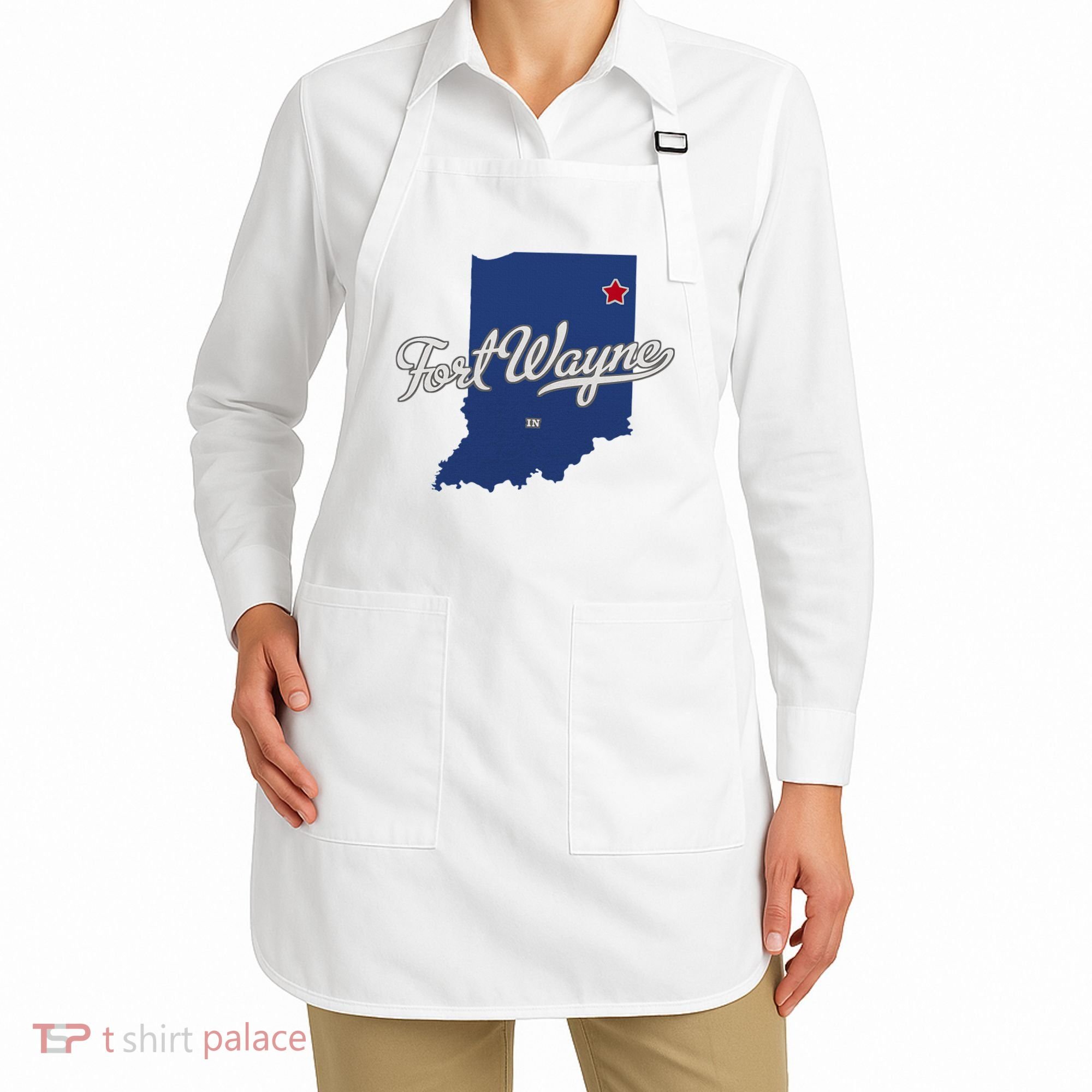 Fort Wayne Indiana In Map Apron